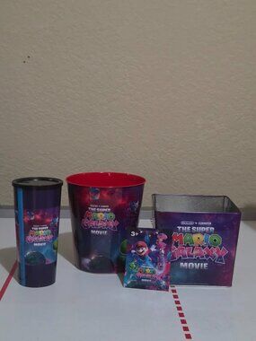 Super Mario Galaxy Movie Popcorn Bucket Bundle Set